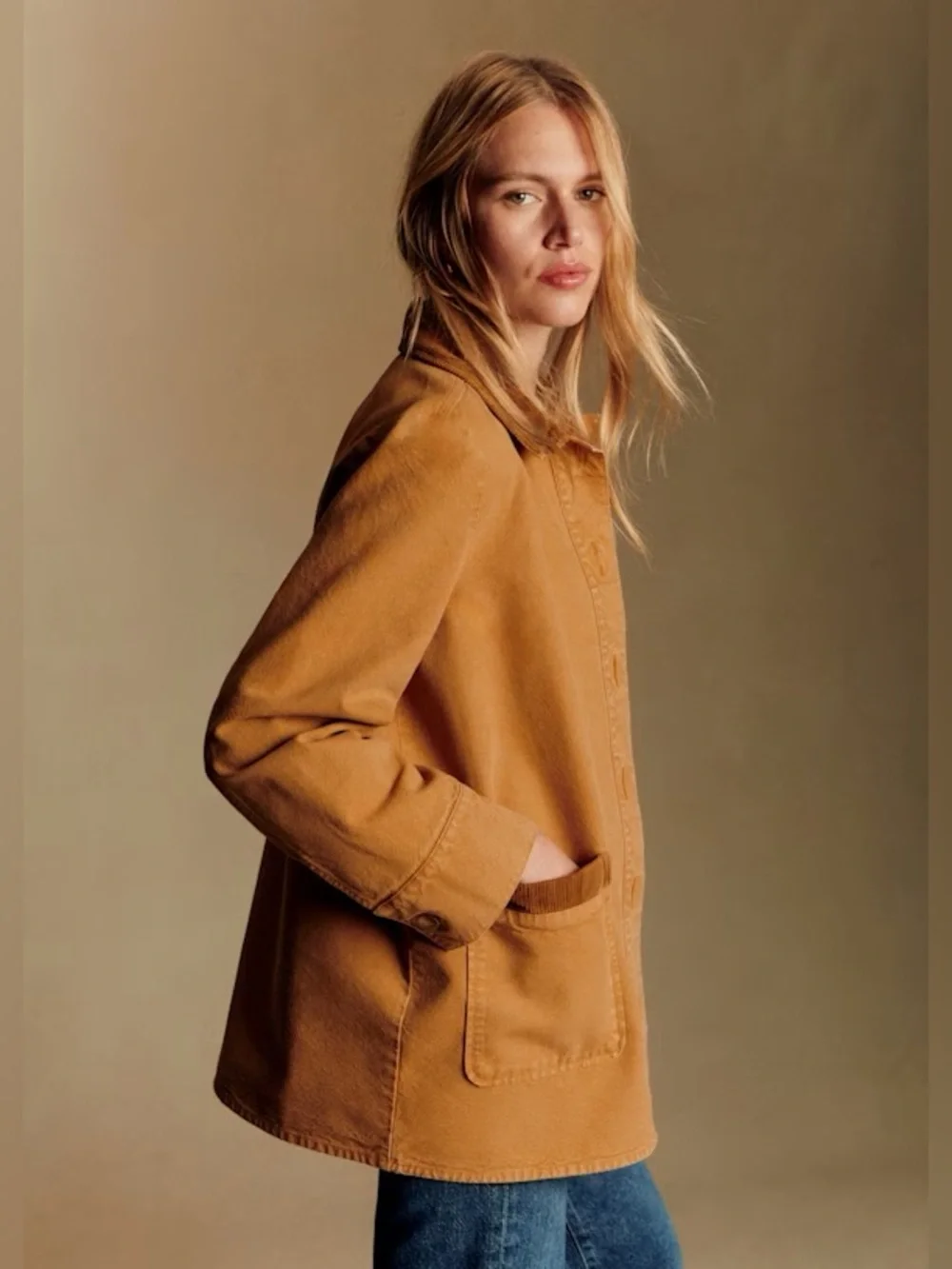 NWOT Sezane Gabin Jacket Light Camel Size 4/Small - Picture 2 of 11